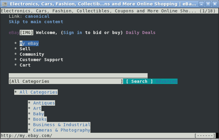 ELinks для Linux - Скриншот 4