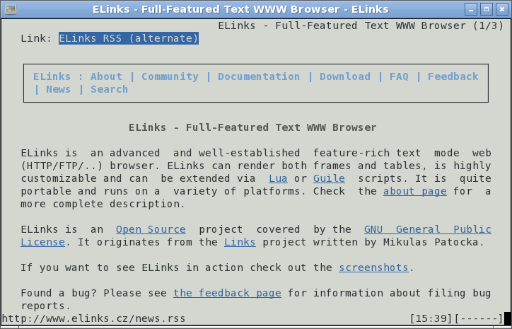 ELinks - Screenshot 1