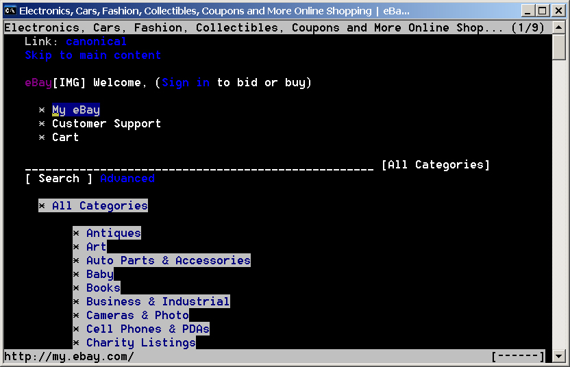 ELinks для Windows - Скриншот 4