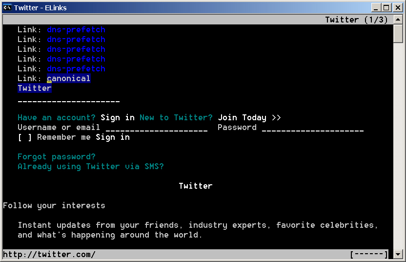 ELinks для Windows - Скриншот 6