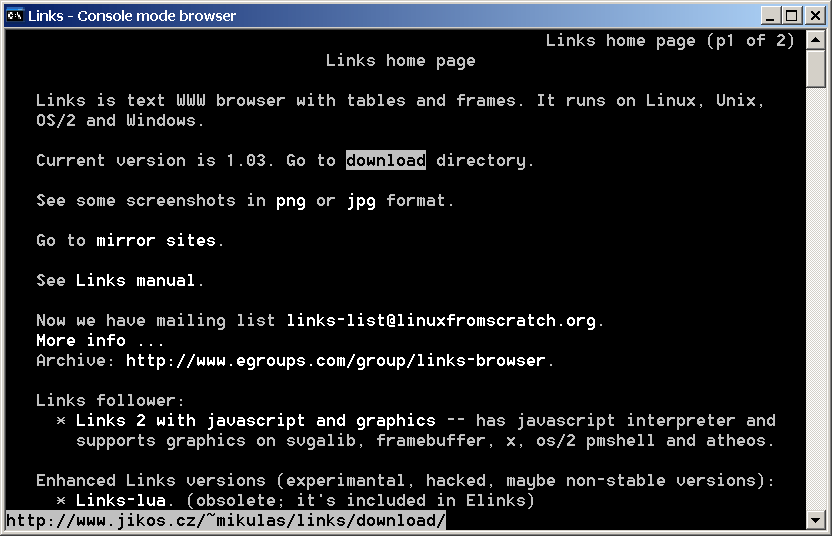 Links under Windows - Screenshot 1
