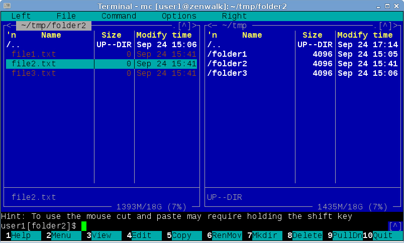 mc - Выбрать файл - Скриншот