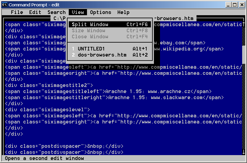 MS-DOS Editor 2.0.026 - Screenshot 2