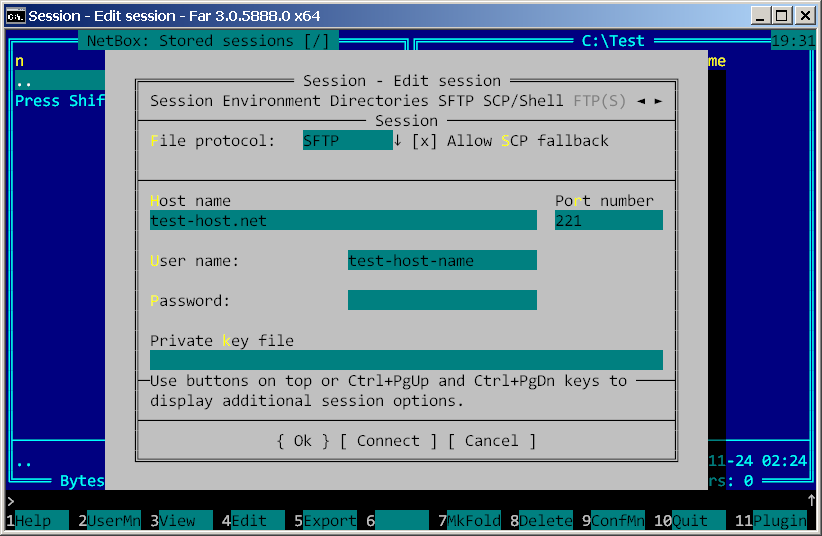 Far Manager - Editing session settings - Screenshot